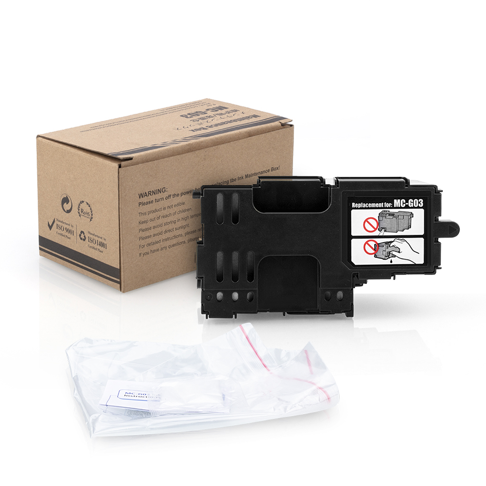 Ocbestjet MC-G03 Waste Ink Tank Pad Maintenance Box For Canon MAXIFY GX3010 GX4010 GX3020 GX4070 GX3080 GX4080 GX3090 GX4030

Price:$6.63-$6.91
Brand Name：Ocbestjet  
Type:Other, Maintenance Ink Tank, Waste Ink Tank
Model Number:MC-G03
Place of Origin:Guangdong, China
Suitable Printer:For Canon MAXIFY GX3010 GX4010 GX3020 GX4070 GX3080 GX4080 GX3090
Feature:Brand New
Warranty:1:1 Replace Defective Maintenance Ink Tank, Waste Ink Tank
Supporting use of relevant consumables:Compatible With Canon GI-X1 High imitation original ink
Quality:Excellent 100% Tested
QC:100% pre-tested well before shipping
After-sale:If there Is Any Problem, We Support Exchange Or Refund
Shipping:DHL Fedex, If You Want Other Channels, You Can Consult Us


Brand Name：Ocbestjet
Applicable Industries：Printing Shops
After Warranty Service：Online support
Marketing Type：New Product 2023
Type：Maintenance Ink Tank, Waste Ink Tank
Product Name：Ocbestjet MC-G03 Waste Ink Tank Pad Maintenance Box For Canon MAXIFY GX3010 GX4010 GX3020 GX4070 GX3080 GX4080 GX3090 GX4030
Suitable Printer：For Canon MAXIFY
GX3010/GX4010/GX3020/GX4070/GX3080/GX4080/GX3090/GX4030/GX3040/GX4040/GX3050/GX4050
Feature：Brand New
Warranty：1:1 Replace Defective Maintenance Ink Tank, Waste Ink Tank
After-sale：Technical Support, If there Is Any Problem, We Support Exchange Or Refund
Supporting use of relevant consumables：Compatible With Canon GI-X1 High imitation original ink
Quality：Excellent 100% Tested
QC：100% pre-tested well before shipping
Shipping Way：DHL Fedex, If You Want Other Channels, You Can Consult Us


Key Features and Benefits: 
1. Reliable performance: Canon MC-G03 Maintenance Cartridges are designed to provide reliable and consistent performance. It prevents clogs and printhead problems, ensuring smooth printing operations. 
2. Long life: With MC-G03 ink cartridges, your Canon MAXIFY printer will have a longer life. Since it effectively maintains print quality, it reduces the need for potentially costly repairs or replacements. 
3. Enhance print quality: Enjoy superior print quality with the MC-G03 Maintenance Cartridge. It helps improve image clarity, color accuracy and overall vibrancy. Whether you're printing documents, photos or graphics, every detail will come to life. 
4. Easy maintenance: One of the main advantages of the MC-G03 cartridge is its easy maintenance process. By regularly replacing the ink cartridges, you can effectively clean the printheads, prevent clogs and ensure consistent ink flow. This improves performance and reduces downtime. 
5. Cost performance: Investing in Canon MC-G03 maintenance cartridges can save you money in the long run. It helps extend the life of the printer and reduces the need for frequent repairs or replacements. Plus, by maintaining the best possible print quality, you can avoid wasting ink and paper. 
6. Compatibility: MC-G03 Maintenance Cartridge is specially designed to be compatible with various Canon MAXIFY printers. This ensures that you can easily integrate it into your existing printing setup without any compatibility issues. 
7. Easy to install: The process of replacing the MC-G03 Maintenance Cartridge is very simple. The cartridge is user-friendly and installs easily in just a few steps. This allows you to quickly resume printing tasks without any unnecessary delays. 

in conclusion: Canon MC-G03 maintenance cartridges not only ensure top-notch print quality, but also significantly extend the life of your Canon MAXIFY printers. With its dependable performance, easy installation and cost-effective maintenance, this ink cartridge is the ideal choice for anyone looking for superior printing results day in and day out. Upgrade your printing experience today with the MC-G03 Maintenance Cartridge.