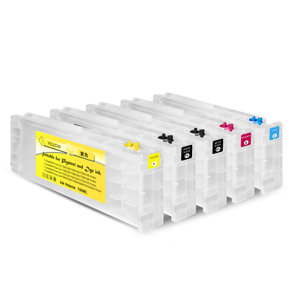 Ocbestjet T7081-T7085 Refillable Ink Cartridge For Epson Sure color T3080 T5080 T7080 T3080PS T5080PS T7080PS T3280 T5280 T7280 T3000 T5000 T7000

Brand Name：Ocbestjet  
·  Price:$10.31-$11.05
·  Capacity:700ml or 1000ml
·  Cartridge Number:T7081-T7085
·  Chip Type:Permanent Chip
·  Ink Type:Dye Ink
·  Colors:K,C,M,Y,MBK
·  Shelf Life:18 months (unopened and stored at room temperature)
· Compatible Printers:Compatible With Epson Sure color T3080 T5080 T7080 T3080PS T5080PS T7080PS T3280 T5280 T7280 T3000 T5000 T7000 Printer


Product Name: 
T3080 Refillable Ink Cartridge Product Description: The T3080 refillable ink cartridge is designed to provide a cost-effective and environmentally friendly solution to your printing needs. Compatible with a wide range of printer models, this ink cartridge offers a number of benefits to ensure consistent, high-quality print results.  With its innovative design and easy-to-use refill system, the T3080 refillable ink cartridge is perfect for home and office use. 

Main features: 
1. Cost-effective solution: 
- The T3080 refillable ink cartridge is an affordable alternative to traditional ink cartridges, helping you save money in the long run. 
- By refilling ink cartridges with ink, you can lower your cost per page and minimize printing costs without compromising print quality.

2. Excellent printing performance: 
- T3080 refillable ink cartridges provide superior print quality, ensuring clear and vivid images every time you print. 
- It delivers high page yields, letting you print more pages before needing to refill the cartridges. 
- Cartridges are compatible with a variety of paper types, including plain, glossy, and photo paper, to meet a variety of printing needs. 

3. Simple filling system: 
- The T3080 refillable ink cartridge has a user-friendly filling system that simplifies the ink filling process. 
- Cartridges have clear ink level indicators, allowing you to easily monitor ink levels and plan refills in advance. 
- Refilling is quick and neat thanks to the well-designed ink reservoir and easy-to-access fill port. 

4. Environmental protection: 
- By using the T3080 refillable ink cartridge, you can contribute to reducing the plastic waste generated by traditional ink cartridges. 
- Refillable design reduces the number of discarded cartridges, significantly reducing your environmental footprint. 
- Cartridges are made from durable and recyclable materials ensuring minimal impact on the environment. 

5. Compatibility and convenience:
 - The T3080 refillable ink cartridge is compatible with a variety of printer models including [list compatible models]. 
- It installs easily in your printer, ensuring a seamless printing experience. 
- Ink cartridges are equipped with an electronic chip that provides accurate ink level monitoring and printer compatibility. 

Remember, choosing T3080 refillable ink cartridges will not only save you money, but also help create a greener environment. With its cost-effectiveness, excellent printing performance, simple refill system, and compatibility with a variety of printer models, this refillable ink cartridge is ideal for budget-conscious individuals looking for high-quality prints. 

Buy T3080 refillable ink cartridges and get great printing results while reducing your carbon footprint. Order now for hassle-free printing at an affordable price!